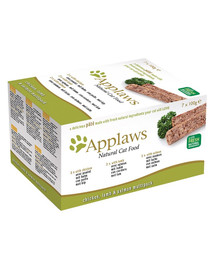 APPLAWS Cat Paste Multipack 4x (7x100g) Kana lambaliha ja lõhega märgtoidusegud: kana, lambaliha ja lõhe