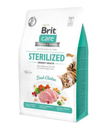 BRIT Care Cat Grain-Free Sterilized Urinary 0.4 kg Teravaba hüpoallergeenne toit  kanalihaga täiskasvanud steriliseeritud kassidele.