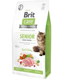 BRIT Care Cat Grain-Free Senior & Weight Control 7 kg Teraviljavaba, hüpoallergeenne toit värske kanaga eakatele kassidele ja steriliseeritud kassidele.