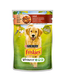 FRISKIES Vitafit Adult su aviena ir morkomis padaže 100 g drėgnas šunų maistas