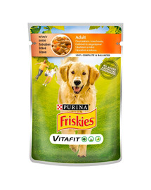 FRISKIES Vitafit Adult kana ja porgandiga kastmes 20x100g märja koeratoiduga