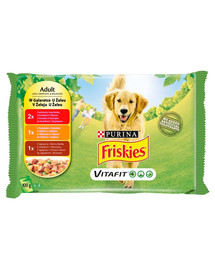 FRISKIES Vitafit Adult Flavour Mix želees 4 4x100g märgtoit täiskasvanud koertele