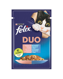 FELIX Duo Lõhe ja sardiin tarretises 26x85 g kassi märgtoit