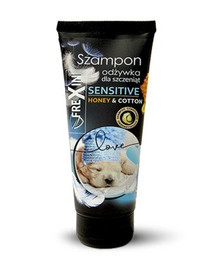 FREXIN Sensitive Kutsikate šampoon koos palsamiga mesi ja puuvill 220 g