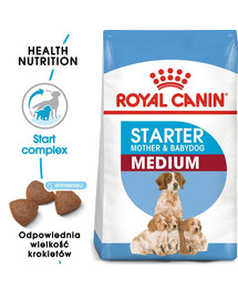 ROYAL CANIN Medium Starter Mother&Babydog 15 kg kuivtoit tiinetele, imetavatele koertele ja kutsikatele vanuses 4 kuni 8 nädalat, keskmistel tõugudel