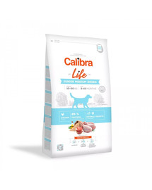 CALIBRA Dog Life Junior kanalihaga keskmistele tõugudele 12 kg
