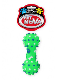 PET NOVA DOG LIFE STYLE Hantel z wypustkami 10,5cm zielony
