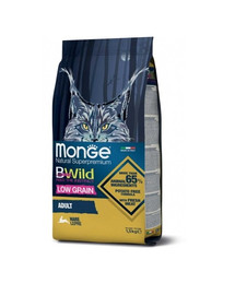 MONGE BWild Adult toit täiskasvanud kassidele küülikuga 1,5 kg