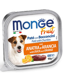 MONGE Fruit Dog puuviljapasteet pardi ja apelsiniga 100g