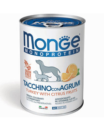 MONGE Dog Fruit Monoprotein kalkun riisi ja apelsiniga 400 g