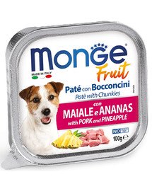 MONGE Fruit Dog puuviljapasteet sealiha ja ananassiga 100 g