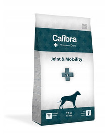 CALIBRA Veterinary Diet Dog Joint & Mobility 12 kg kõikidele koeratõugudele, et toetada liigeste ainevahetust liigese- ja luupõletiku korral