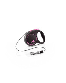 FLEXI Black Design XS Cord 3m roosa ja must automaatne rihm