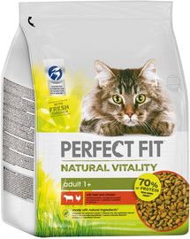PERFECT FIT Natural Vitality z wołowiną i kurczakiem dla dorosłych kotów 2,4 kg