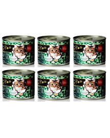 O'CANIS konservai katėms su triušiena ir lašišų aliejumiy rinkinys 200 g x 6 vnt