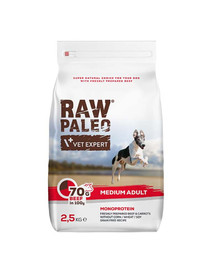 VETEXPERT Raw Paleo Beef adult medium 2,5kg dla średnich psów