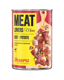 JOSERA Meatlovers Menu Veiseliha kartuliga 6x400 g + purk Kana porgandiga 400 g TASUTA