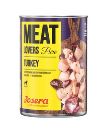 JOSERA Meatlovers Pure Turkey 6x400 g + Kana porgandiga 400 g TASUTA