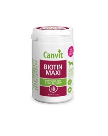 CANVIT Dog Biotin Maxi 500g Комплекс активного биотина, цинка, витаминов группы В и метионина поддерживает здоровье кожи, качество и блеск шерсти.
