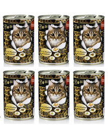O'CANIS konservai katėms su putpelėmis ir lašišų aliejumi RINKINYS 400 g x 6 szt.