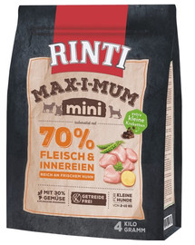 RINTI MAX-I-MUM Mini Adult Chicken kanalihaga väikestele tõugudele 4 kg