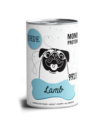 PAKA ZWIERZAKA PEPE Lamb 99%  (lambaliha) 400 g monoproteiinisööta