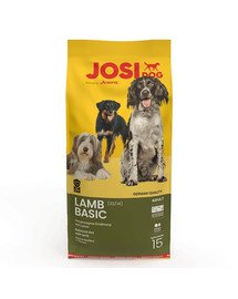 JOSERA JosiDog Lamb Basic 15kg  kuivtoit lambalihaga normaalse aktiivsusega täiskasvanud koertele.