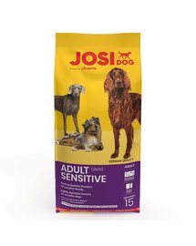 JOSERA JosiDog Adult Sensitive 15 kg kuivtoit täiskasvanud koertele kõikidest tõugudest. Soovitatav tundliku seedesüsteemiga inimestele.