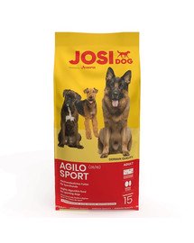 JOSERA JosiDog Agilo Sport 15kg täistoit täiskasvanud koertele, kes on aktiivsed ja kelle energiavajadus on suurenenud.