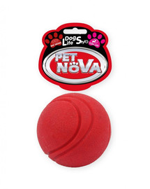 PET NOVA DOG LIFE STYLE Tennispall 5cm, punane, veiseliha maitsega