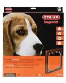Zolux 4-suunaline ukseluuk keskmise suurusega koertele, pruuni värvi