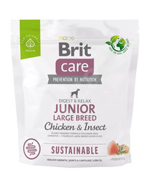 BRIT Care Sustainable Junior Large Breed kana ja putukatega 1 kg