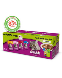 WHISKAS Adult täiskasvanutele 40x85g kala ja traditsioonilised maitsed