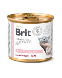 BRIT Veterinary Diet Hypoallergeenne lõhe ja hernes kassidele 200 g