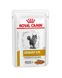 ROYAL CANIN Veterinary Diet Feline Urinary S/O Moderate Calorie 24x85 g vähendatud kalorsusega märgtoit madalamate kuseteede häiretega kassidele