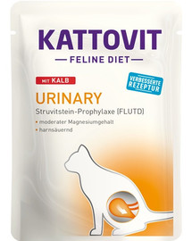 KATTOVIT Feline Diet Urinary vasikaliha 24 x 85 g Struviitkivide kordumise vähendamiseks