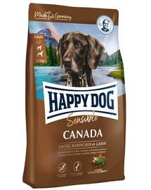 HAPPY DOG Supreme Canada 22 kg (2 x 11kg) Teraviljapõhine kuivtoit kõrgema energiavajadusega täiskasvanud koertele.