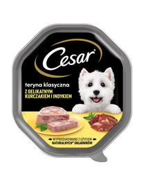 CESAR tacka 14x150 g  märg täistoit täiskasvanud koertele tern õrna kana ja kalkuniga