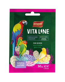 VITAPOL VITALINE Shells&Lime toidulisand lindudele merikarbid+kaltsium 50 g