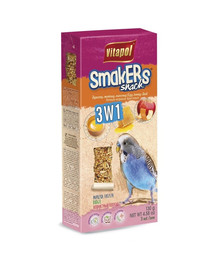 VITAPOL Smakers 3x1 banguotosioms papūgėlėms (kiaušinis / medus / vaisiai) 3 vnt.