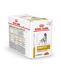 ROYAL CANIN Dog Urinary S/O Moderate Calories kotike 24 x 100 g vähendatud kalorsusega märgtoit täiskasvanud koertele, kellel on alumiste kuseteede häired.