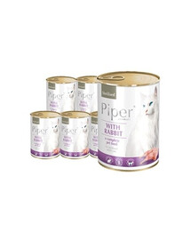 DOLINA NOTECI PIPER Animals koos küülikute märgtoiduga steriliseeritud kassidele 12x400 g