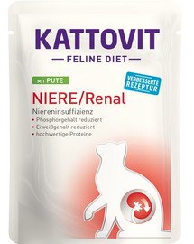 KATTOVIT Feline Diet Niere/Renal kalkun 24 x 85 g Neerufunktsiooni toetamine kroonilise neerupuudulikkuse korral