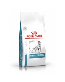ROYAL CANIN Veterinary Dog Hypoallergenic 2 kg koostisosade ja toitainete talumatuse vähendamiseks