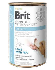 BRIT Veterinary Diet Obesity Lambaliha ja hernetera koeratoit rasvumise korral 24x400g