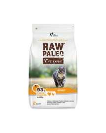 VETEXPERT Raw Paleo Adult Cat Turkey&Chicken  täiskasvanud kassidele kalkun, kana 2 kg