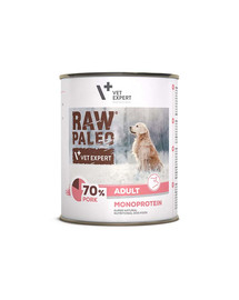 VETEXPERT Raw Paleo Wieprzowina/   Sealiha täiskasvanutele 800g