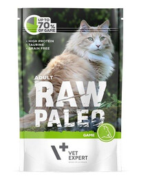 VETEXPERT RAW PALEO Adult game 100 g märgtoit ulukilihaga