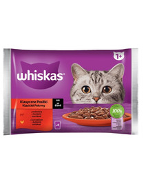 WHISKAS Classic Meals Kana ja veiseliha kastmes 4x85g