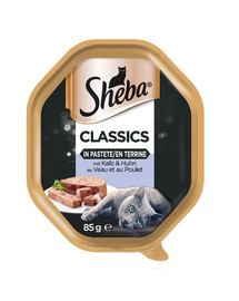 SHEBA Classics 85 g vasikaliha ja kanaga - märgtoit kassidele pasteetis